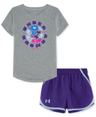 Under Armour - Toddler & Little Girls Logo T-Shirt & Woven Shorts Set
