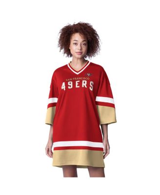 Starter - Women's Scarlet San Francisco 49ers Slap Shot 3/4 Sleeve Sneaker Dress
