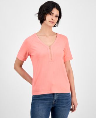 Nautica Jeans - Women's Zip Henley T-Shirt