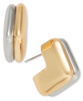 I.N.C. International Concepts - Two-Tone Square Double-Row Huggie Hoop Earrings