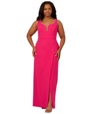 Adrianna - Plus Size Embellished Crepe Gown