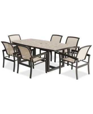 Agio - Bartow Outdoor 7-pc Dining Set (84" x 42" Rectangular Table + 6 Dining Chairs)