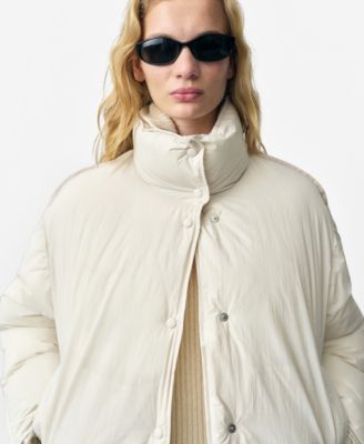 MANGO - Women's Collar Detail Quilted Coat