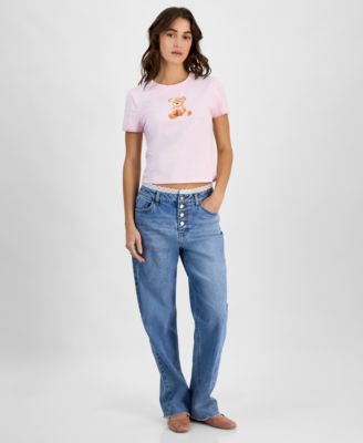 Rebellious One - Juniors' Teddy Bear Graphic T-Shirt