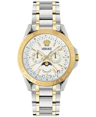 Versace - Men's Swiss V-Galaxy Moonphase Two-Tone Stainless Steel Bracelet Watch 43mm