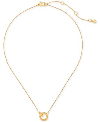 kate spade new york - Gold-Tone Set In Stone Interlink Pendant Necklace, 16" + 3" extender
