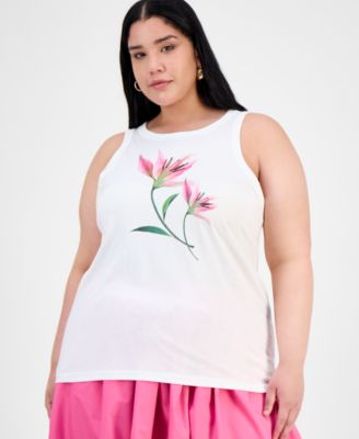 On 34th - Trendy Plus Size Lily Graphic-Print Tank Top