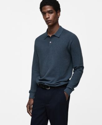 MANGO - Men's Micro-Structured Cotton Knitted Polo Shirt