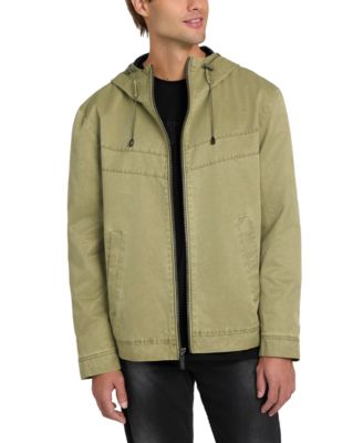 GUESS - Men's Washed Hooded Windbreaker