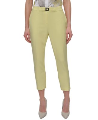 DKNY - Petite High-Rise Straight-Leg Ankle Pants