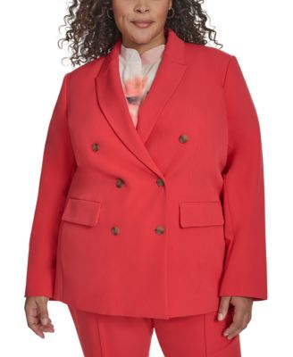 DKNY - Plus Size Notch-Collar Double-Breasted Jacket