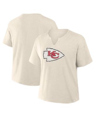 Fanatics - Women's Cream Kansas City Chiefs Slub V-Neck T-Shirt
