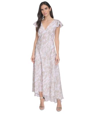 Calvin Klein - Women's V-Neck A-Line Flutter-Sleeve Dress