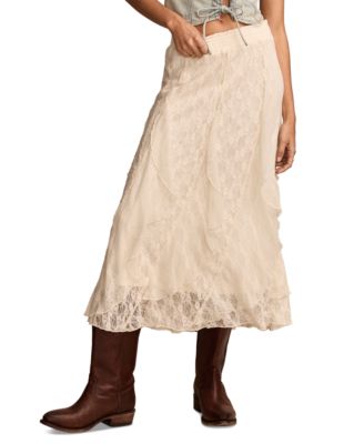 Lucky Brand - Women's Pull-On Lace Midi Skirt