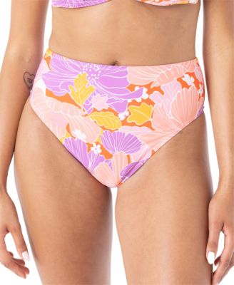 Roxy - Juniors' Bell Bottom Blooms High Waist Bikini Bottoms