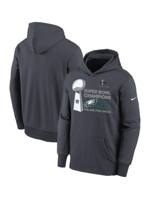 Nike - Big Boys and Girls  Anthracite Philadelphia Eagles Super Bowl LIX Champions Locker Room Trophy Collection Fleece Pullover Hoodie