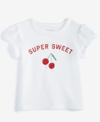 First Impressions - Baby Girls Super Sweet Cherry Graphic T-Shirt