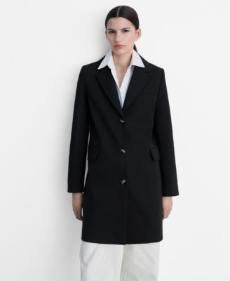 MANGO - Women's Buttoned Midi Cotton Coat