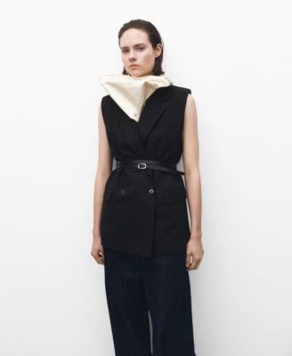 MANGO - Women's Wool Blend Lapel Vest