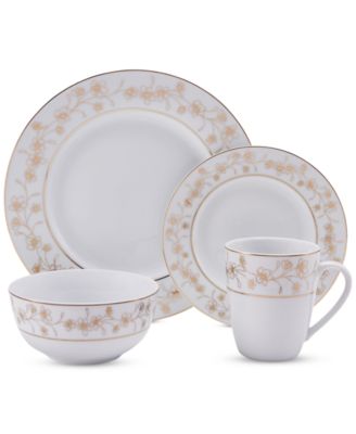 Mikasa - Metallic Floral Gold 32-Pc. Dinnerware Set, Service for 8