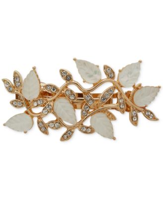 lonna & lilly - Gold-Tone Mixed Stone Leaf Branch Hair Barrette