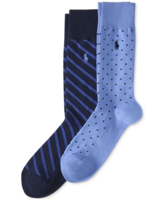 Polo Ralph Lauren - Men's Dot & Stripe Slack Socks, 2-Pack