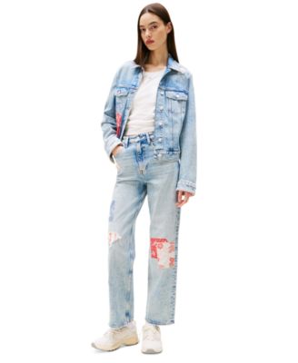 Tommy Jeans - Women's Patchwork Layla High Rise Straight-Leg Jeans