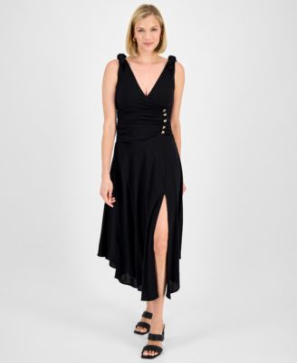 RACHEL Rachel Roy - Women's Estelle Knot-Shoulder Ruched Midi Dress