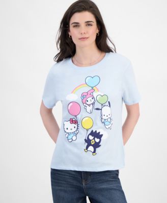 Love Tribe - Juniors' Hello Kitty Balloons Graphic-Print Tee