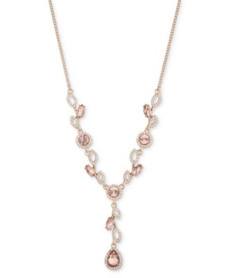 Givenchy - Mixed Crystal Vine Lariat Necklace, 16" + 3" extender
