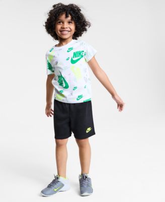 Nike - Little Kids Printed T-Shirt & Lightweight French Terry Shorts, 2 Piece Set