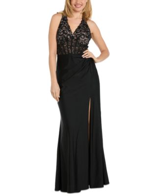 Morgan & Company - Women's Sleeveless Lace Corset Gown