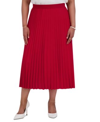 Kasper - Women's Pleated Midi Skirt, Regular & Plus Sizes