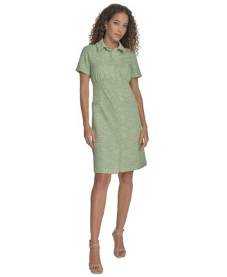 Calvin Klein - Women's Tweed Collared Shirtdress