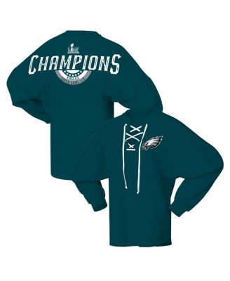 Fanatics - Women's Midnight Green Philadelphia Eagles Super Bowl LIX Champions Lace-Up Spirit Jersey Long Sleeve T-Shirt