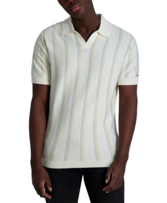 KARL LAGERFELD PARIS - Men's Johnny-Collar Stripe Polo Shirt