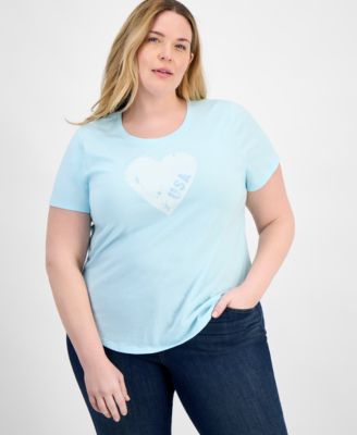 Style & Co - Plus Size Printed Crewneck Graphic T-Shirt