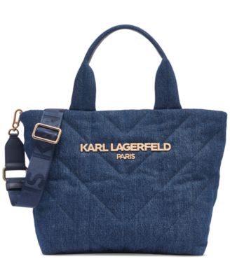 KARL LAGERFELD PARIS - Voyage Small Quilted Denim Tote Bag
