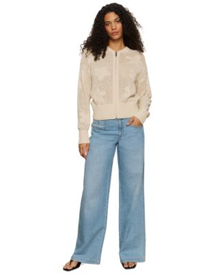 Sanctuary - Women's Cotton Flower Pop Open-Stitch Jacket