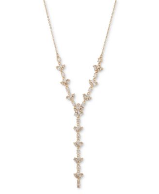 Givenchy - Gold-Tone Cubic Zirconia Lariat Necklace, 16" + 3" extender