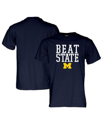Blue 84 - Men's and Women's  Navy Michigan Wolverines Beat State Rally Call T-Shirt