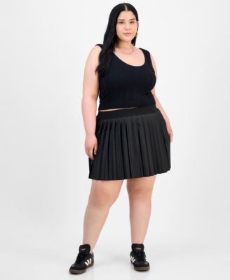 FULL CIRCLE TRENDS - Trendy Plus Size Pleated Pull-On Skort