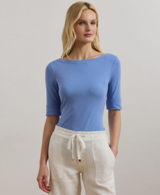 Lauren Ralph Lauren - Stretch Cotton Boatneck T-Shirt