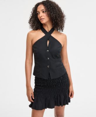 Bar III - Women's Button-Front Halter Top