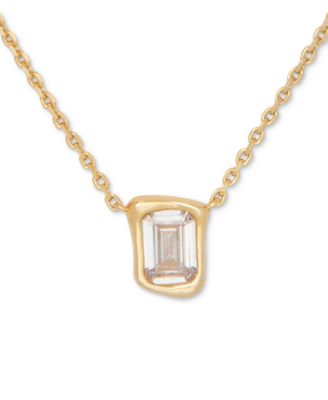 kate spade new york - Gold-Tone Cubic Zirconia Pendant Necklace, 16" + 3" extender