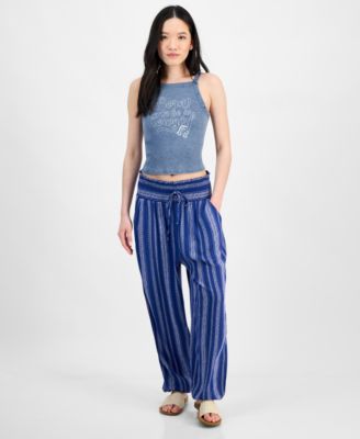 Kingston Grey - Juniors' High-Rise Smocked-Waist Joggers