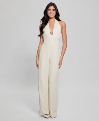 GUESS - Women's Ferra Sleeveless Halter Wide-Leg Jumpsuit