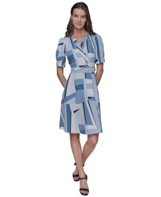 KARL LAGERFELD PARIS - Women's Geometric-Print A-Line Dress