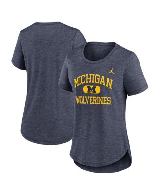 Jordan - Women's Heather Navy Michigan Wolverines University Classic Tri-Blend T-Shirt