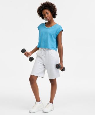 ID Ideology - Women's Cotton-Blend Pull-On Bermuda Shorts